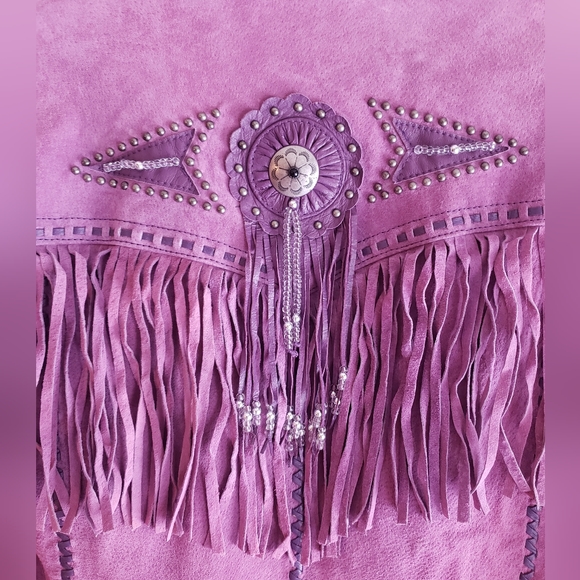 Scully PURPLE Suede Fringe Jacket - Picture 5 of 10